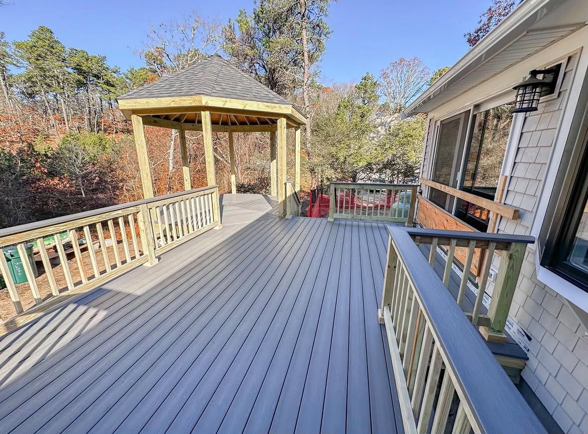 Deck building project completed by a licensed deck builder in Cape Cod, MA