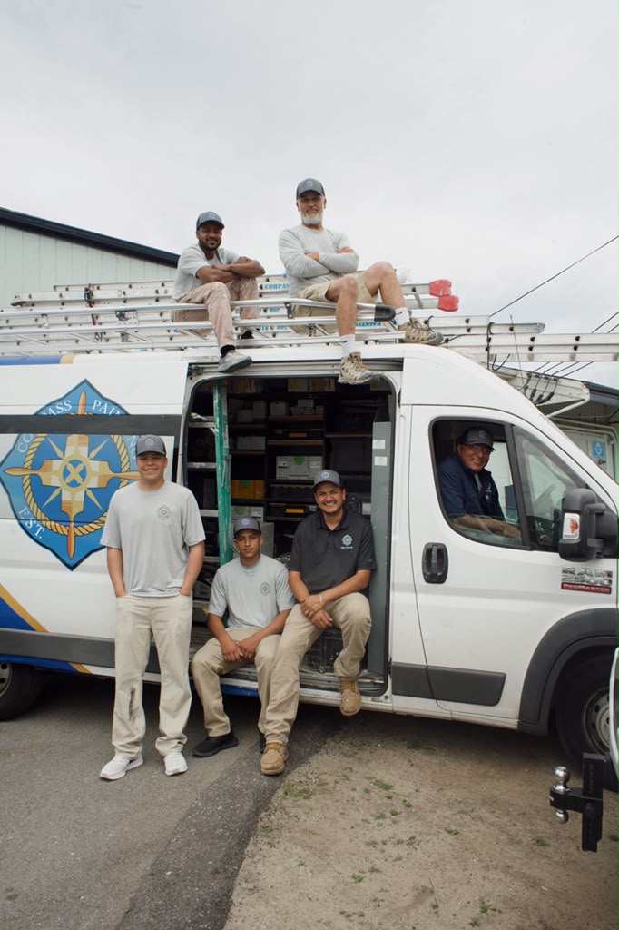 Ivan Junior, Leandro, their father, and the family crew in Hyannis Cape Cod