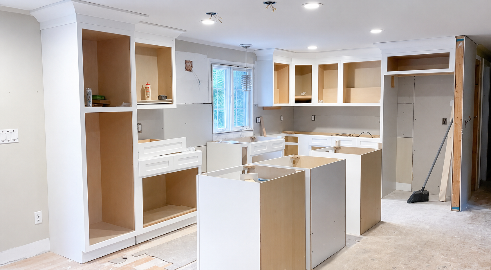 Kitchen renovation in progress managed by a licensed general contractor in Cape Cod, MA