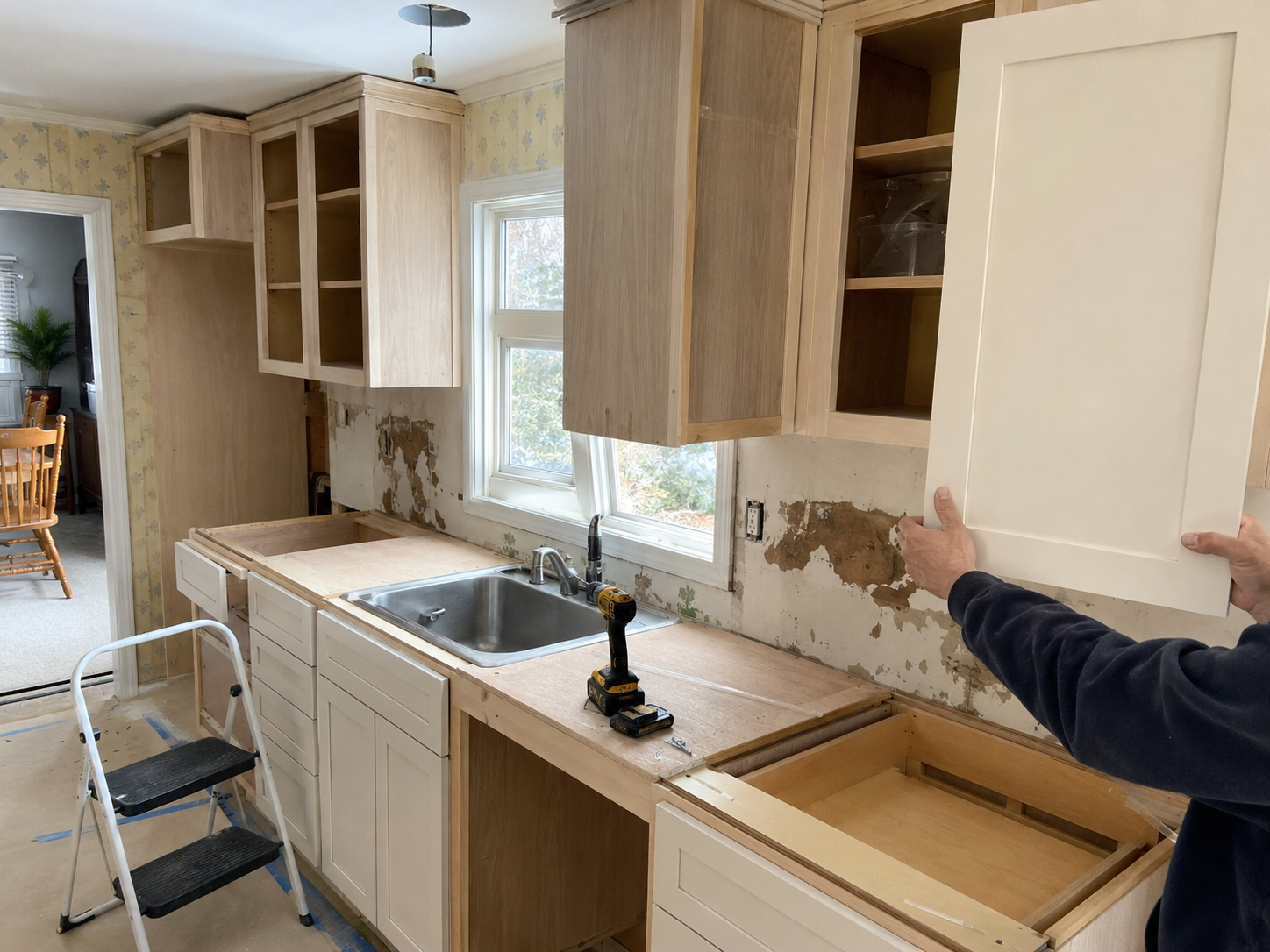 Kitchen cabinet refacing in a Cape Cod home