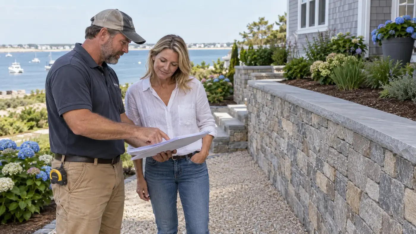 Illustrative written retaining wall scope review in Hyannis, MA