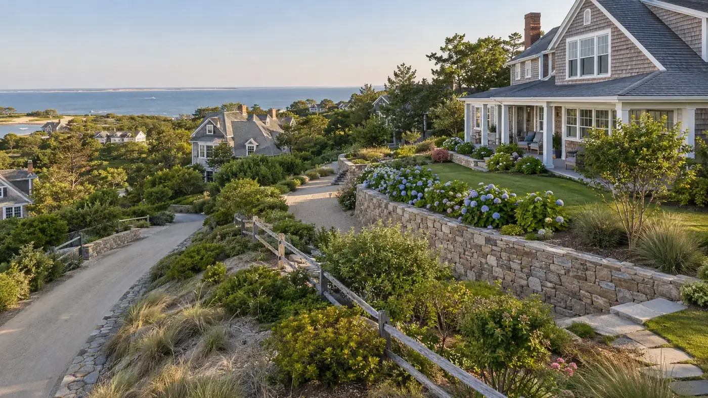 Illustrative retaining walls across Cape Cod residential communities